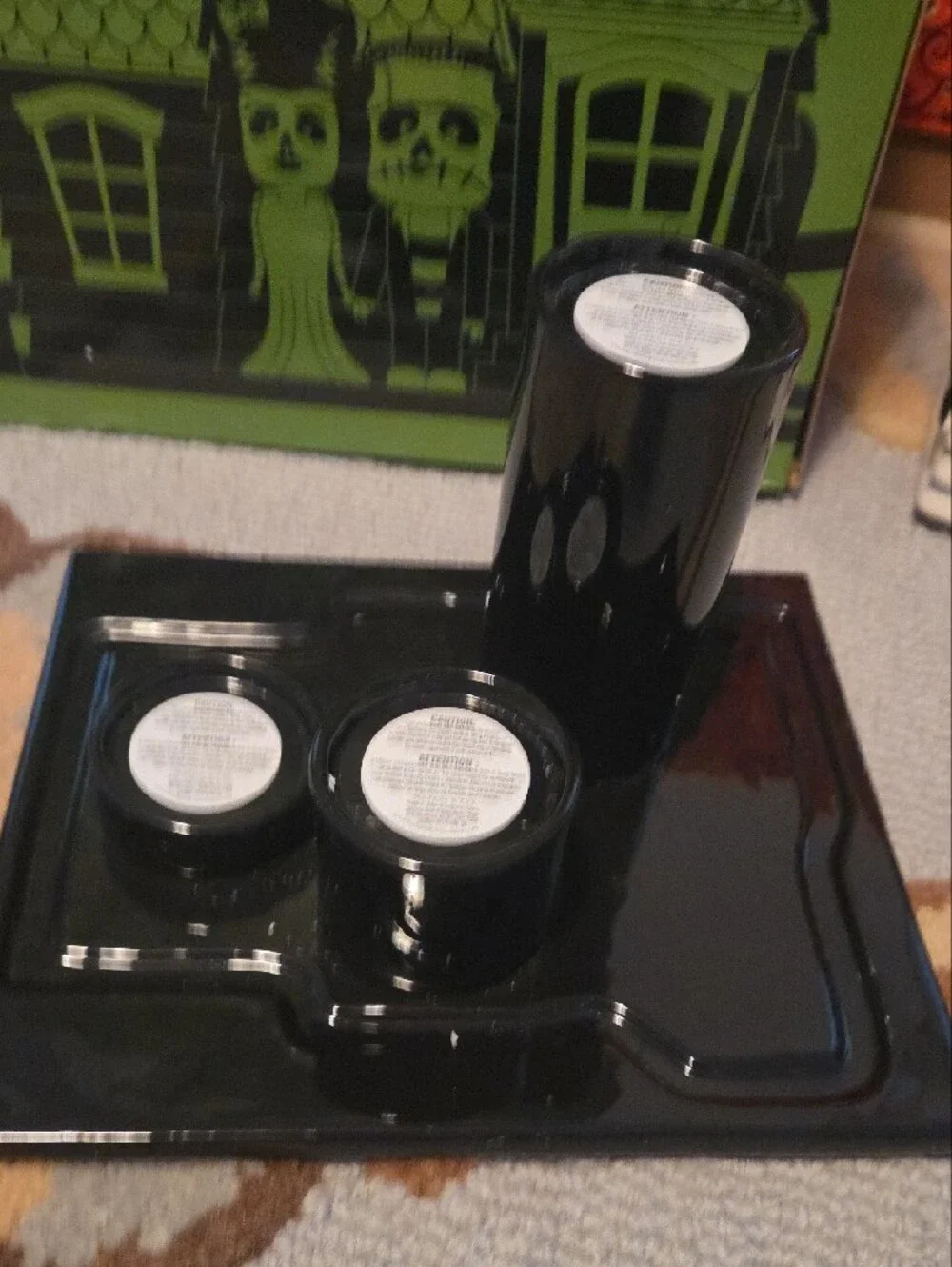 Bath And Body Works 3 Candle Luminary -  Ceramic Frankenstein Halloween Decor